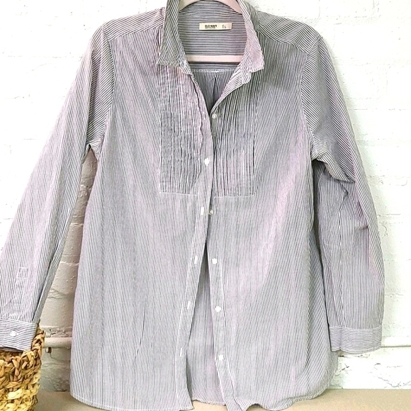 - OLD NAVY COTTON BUTTON DOWN SZ L Grey - Picture 1 of 5